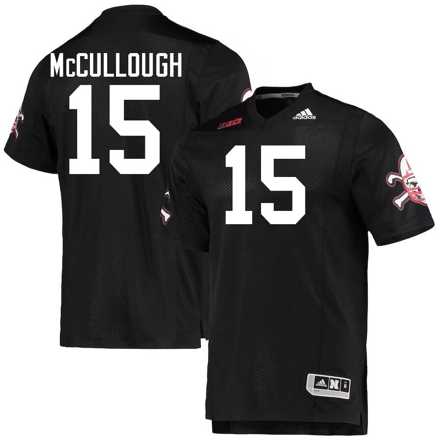 Nebraska Cornhuskers #15 Dasan McCullough College Football Jersey Stitched-Black Nebraska Cornhuskers #15 Dasan McCullough College Football Jersey Stitched-Black